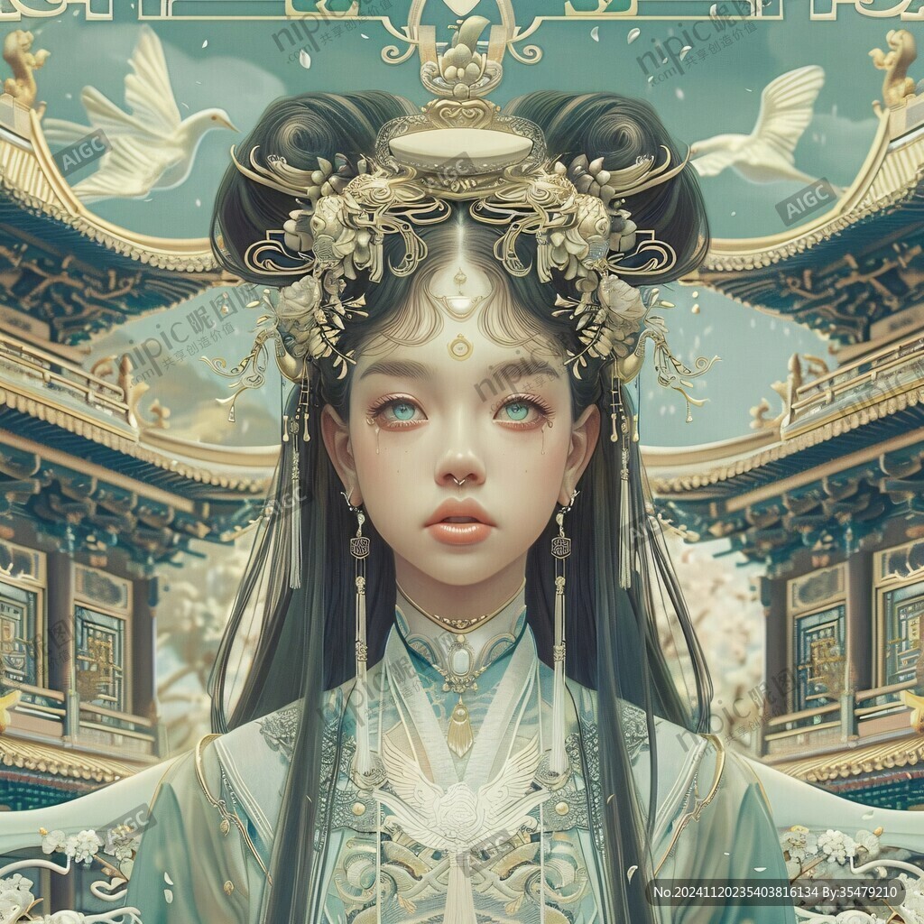 新国潮神女插画