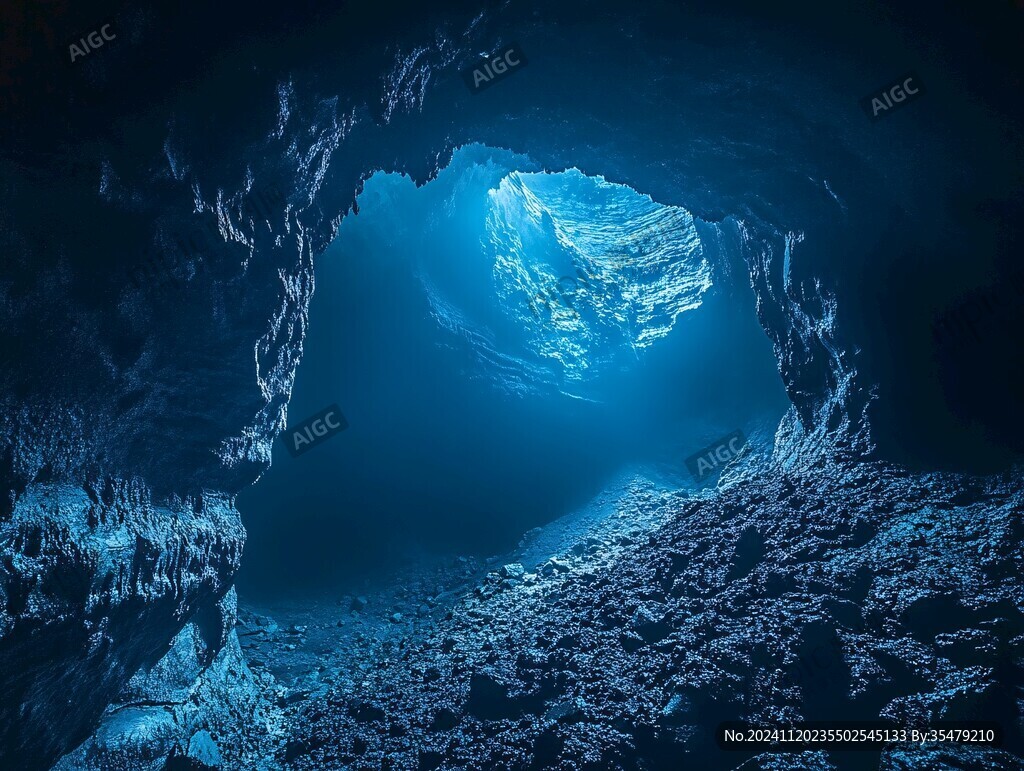 水蓝色的洞穴