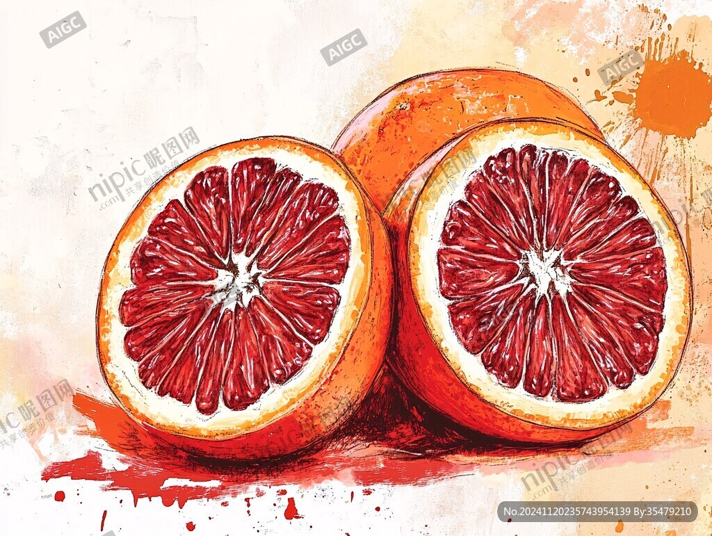 血橙包装插画