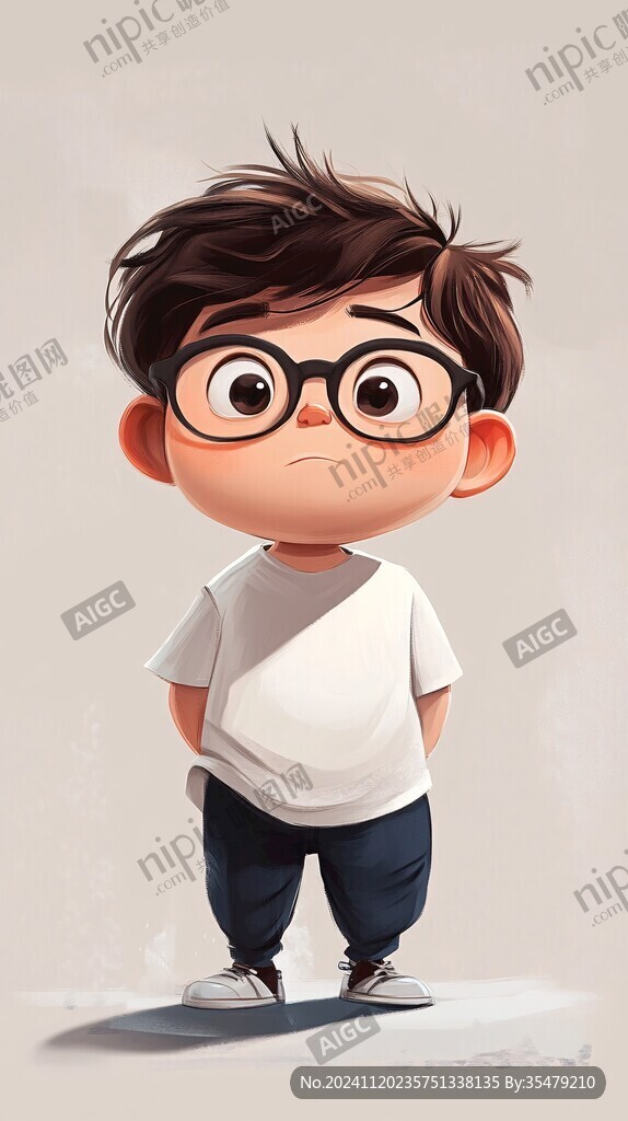 调皮男孩插画