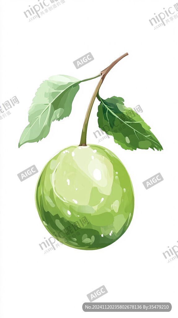 手绘青枣插画