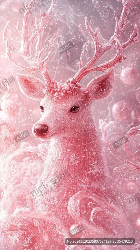 卡通唯美梦幻鹿