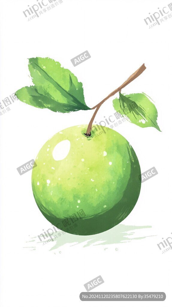 手绘插画青梅