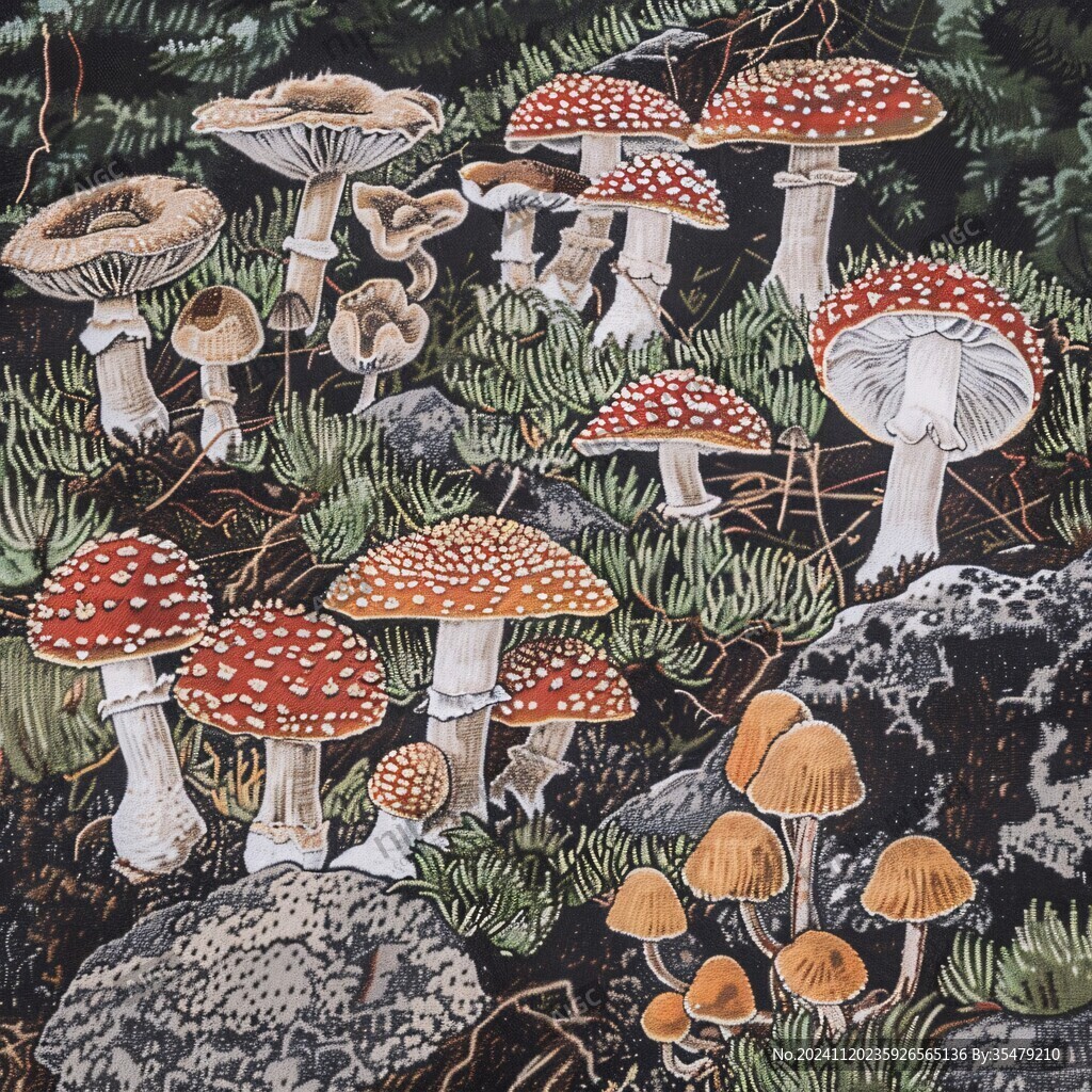 原创蘑菇挂画