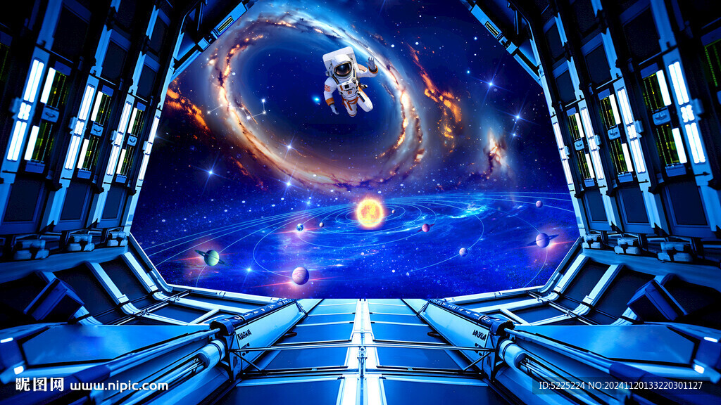 太空舱空间站内部场景