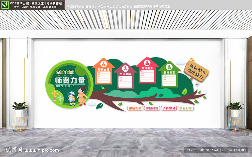 幼儿园师资力量文化墙
