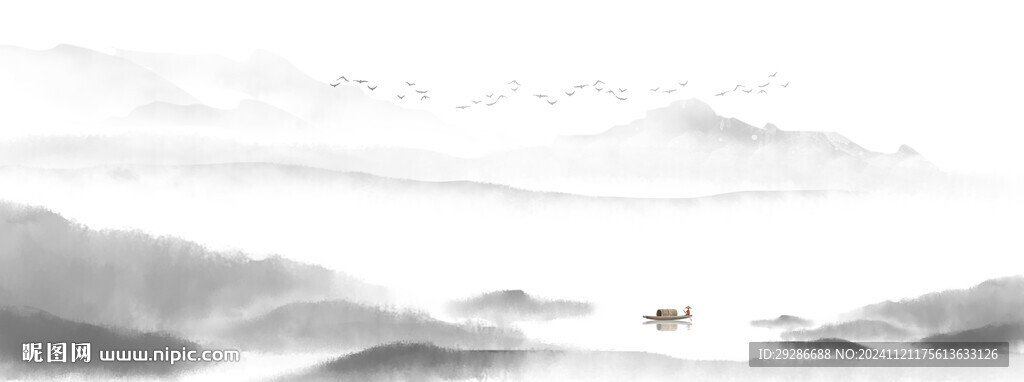 中式山水背景墙