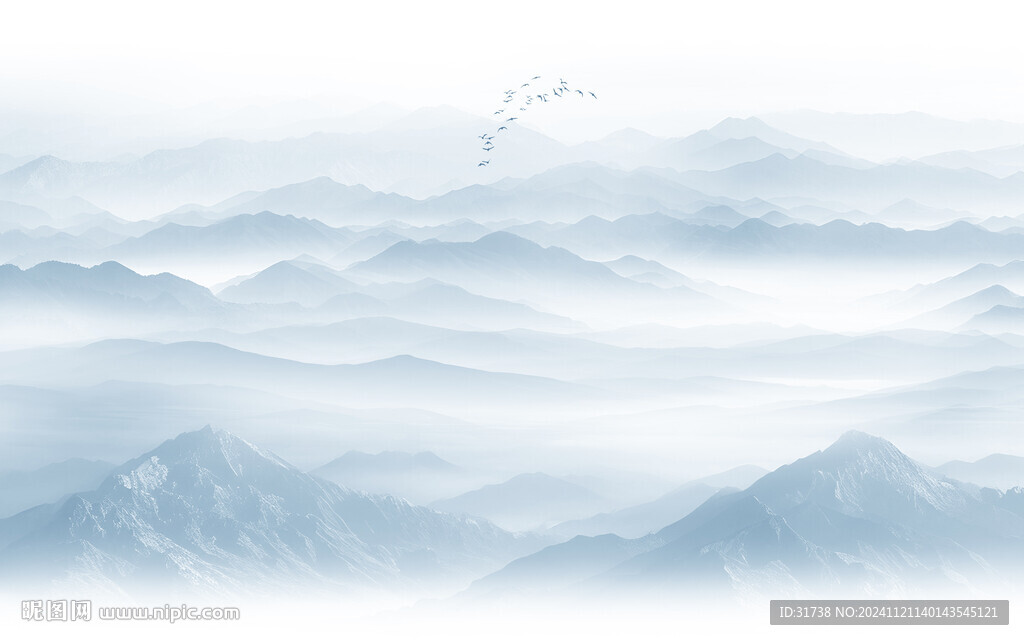 远山近水水墨风景