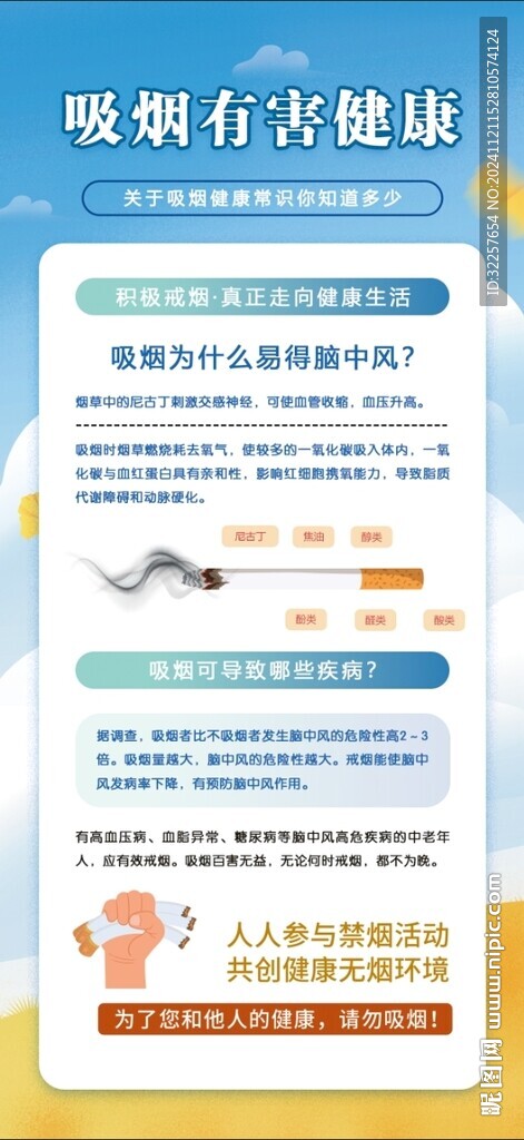禁烟控烟展架