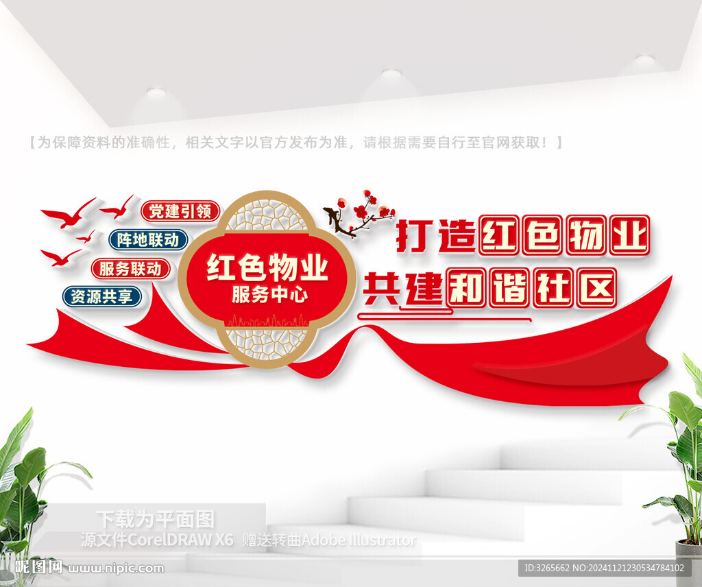 红色物业文化墙