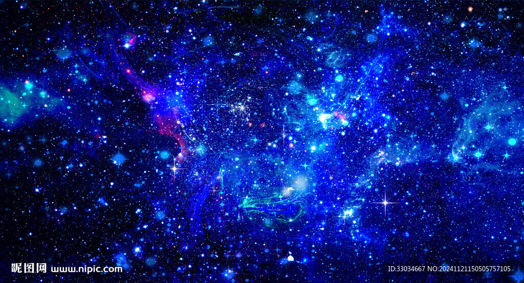 蓝色璀璨星空图 
