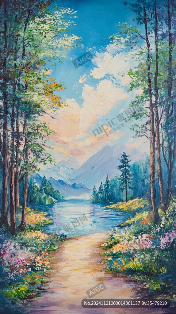 唯美风景油画