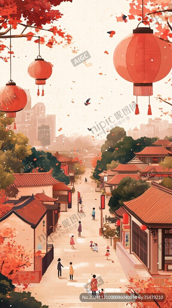 喜庆风插画