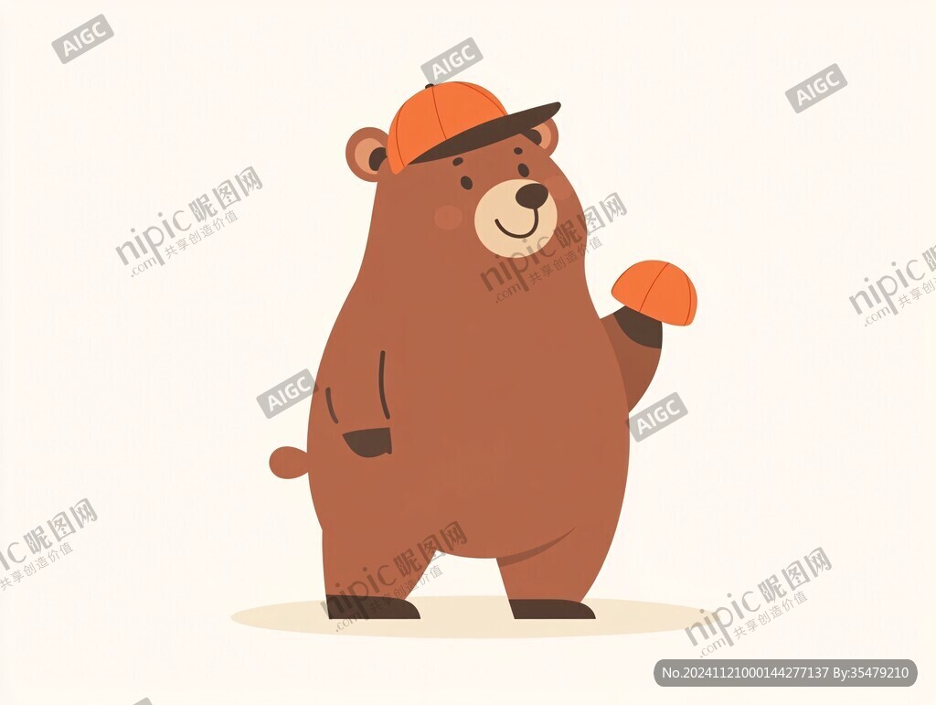 手绘熊ip插画