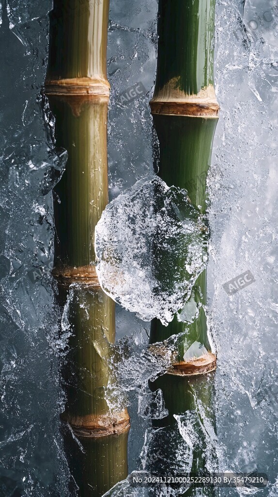 雪压竹
