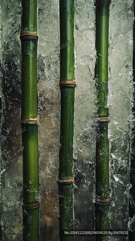 雪压竹