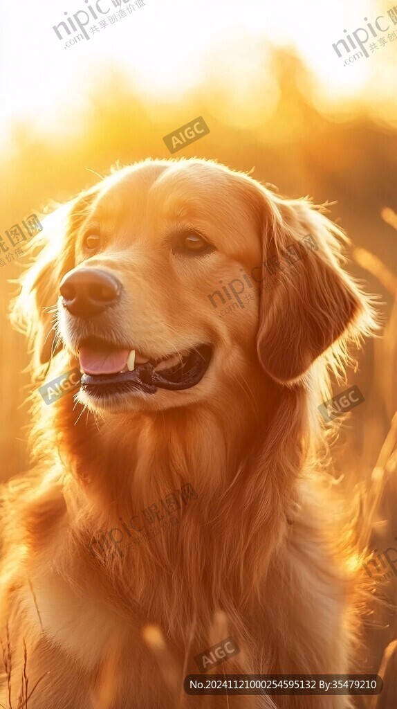 金毛犬插画
