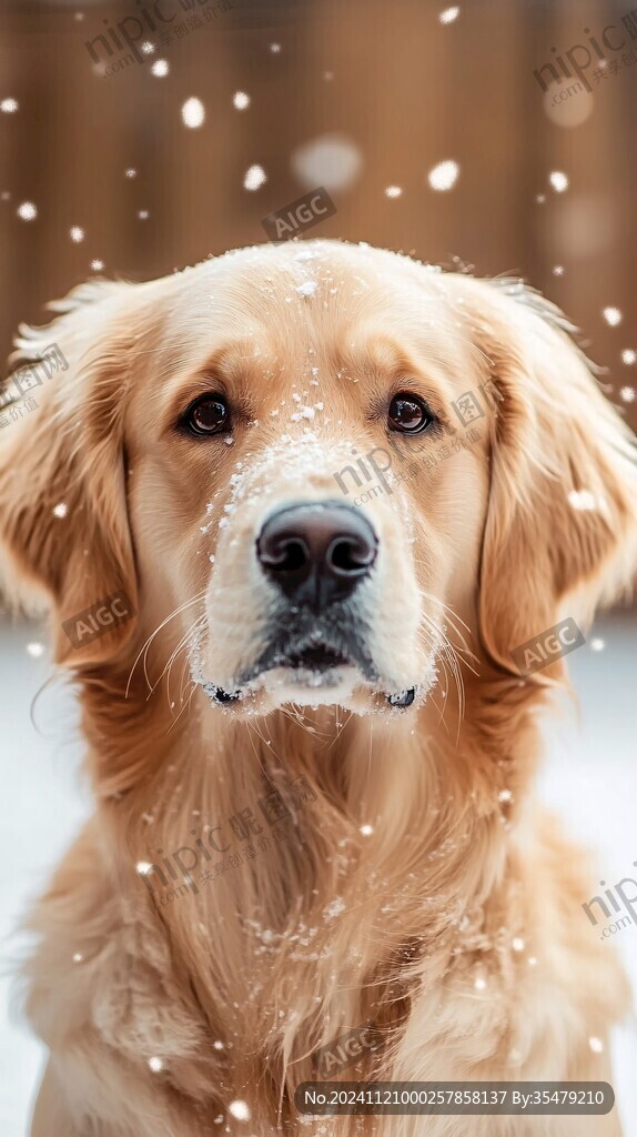 雪地中的金毛狗