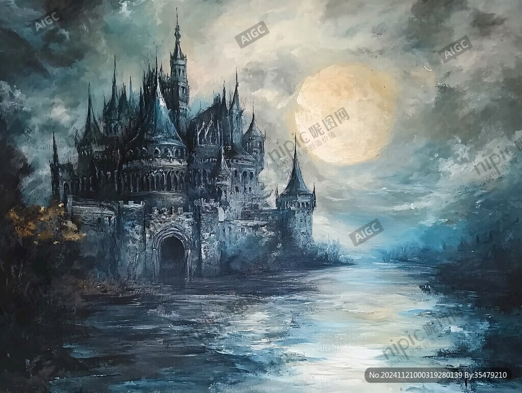 月夜油画