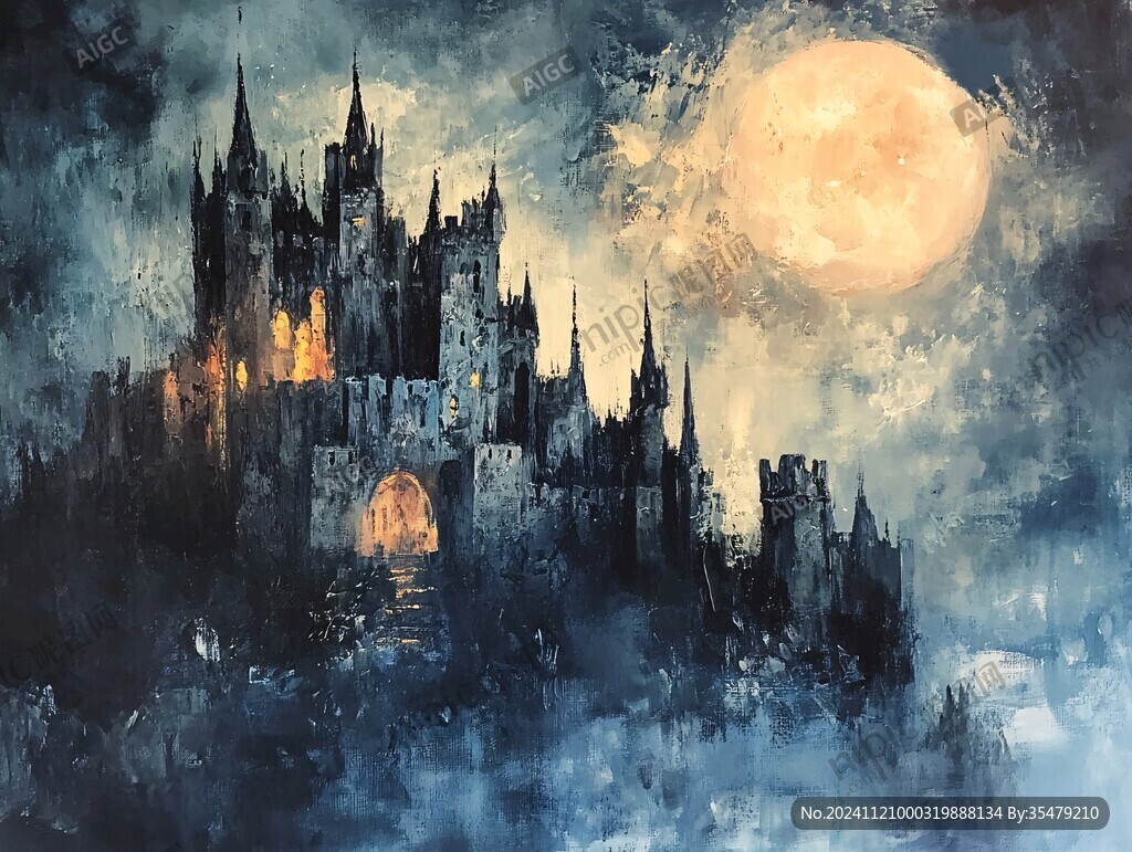 奇幻城堡夜景