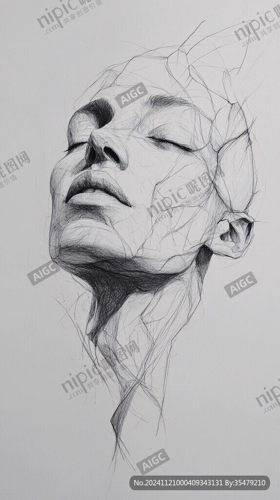 扭曲人像插画