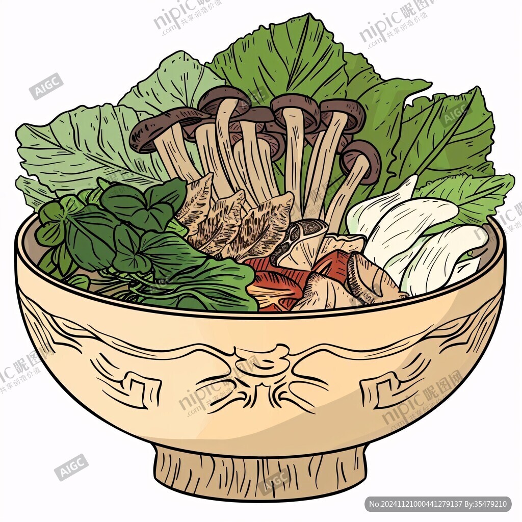 素菜拼盘插画