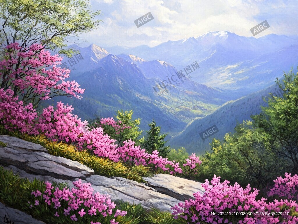 现实山景画
