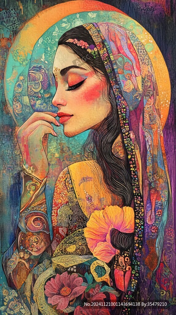维吾尔美女插画