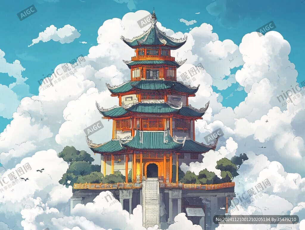 九天楼插画