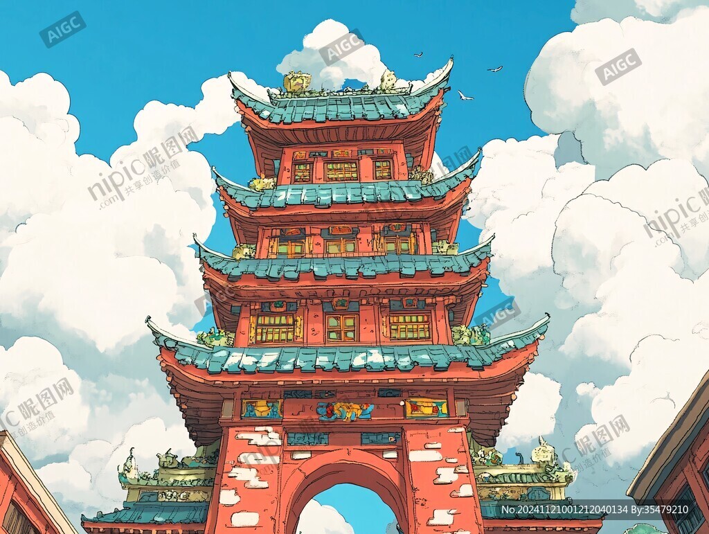 九天楼插画