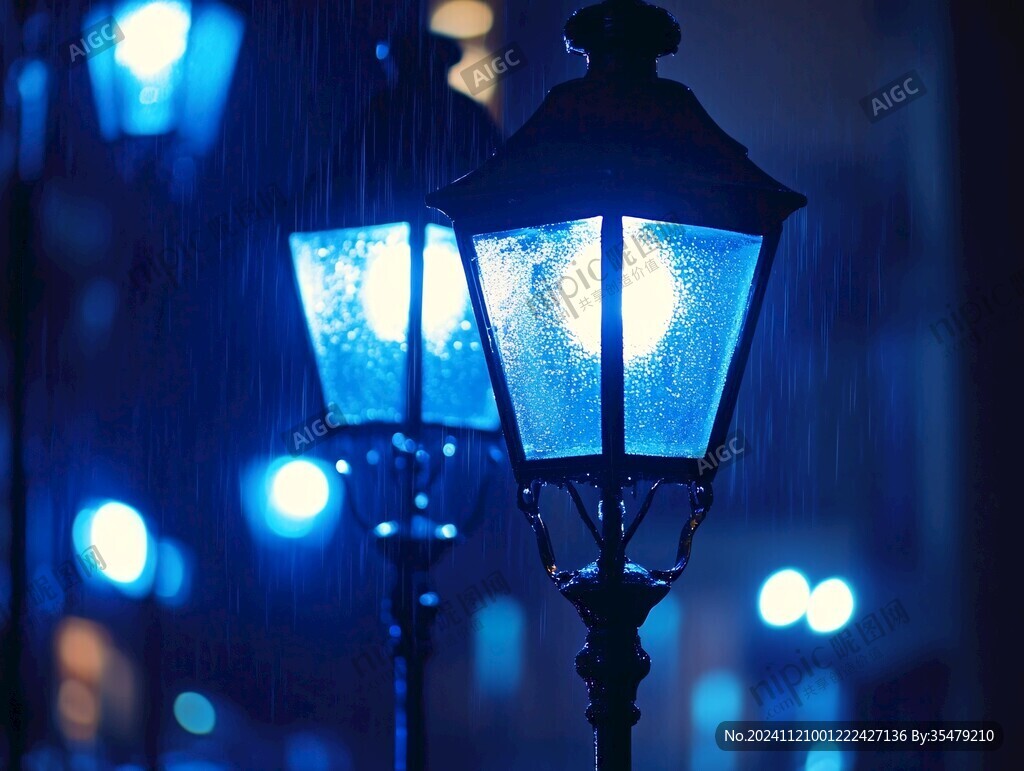 雨天街灯