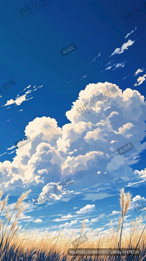 插画蓝天白云