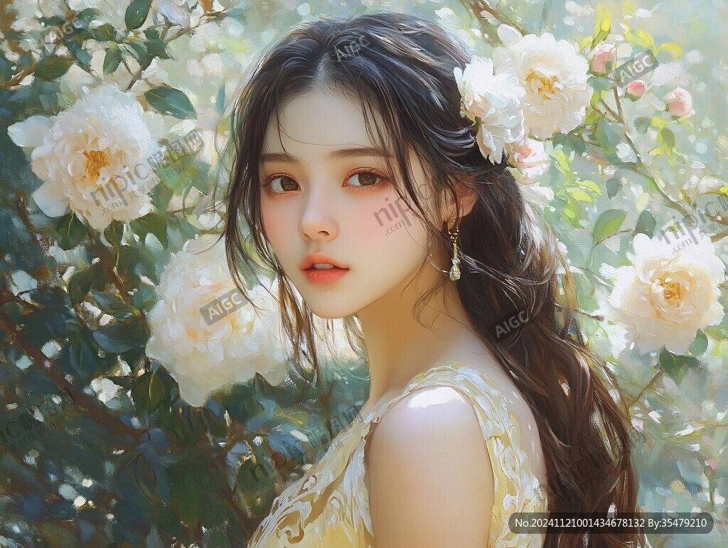 唯美少女与花系列