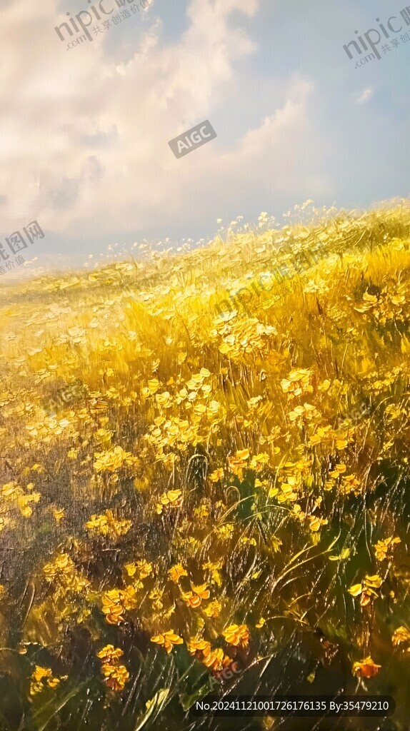 白云下的野菊花