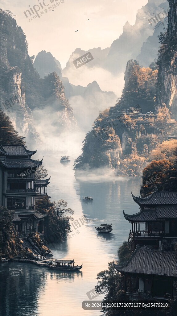 竖版漓江风光