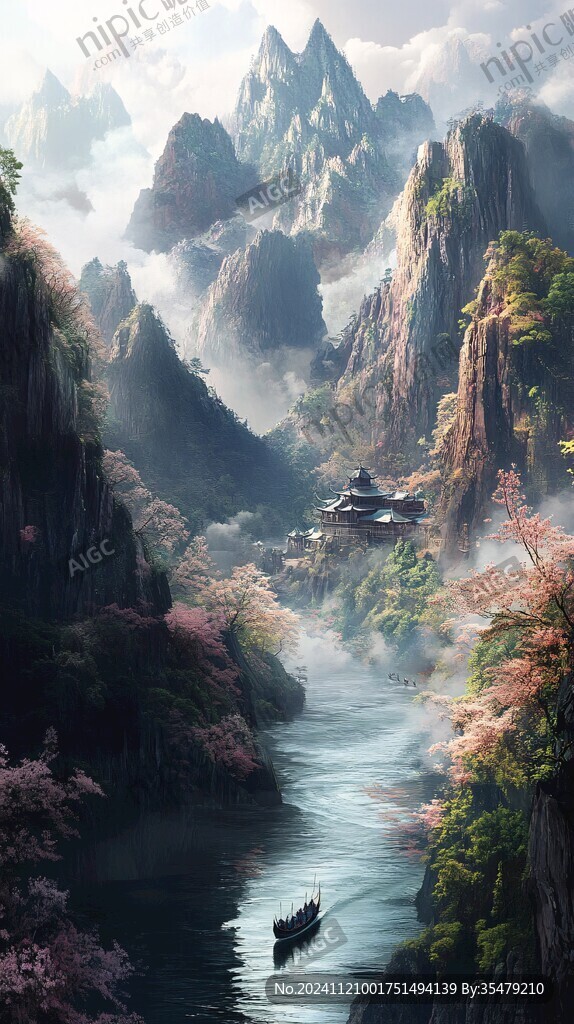 古风山水场景