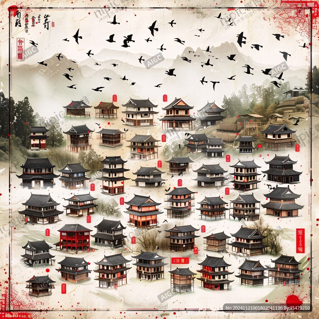 古风建筑图标