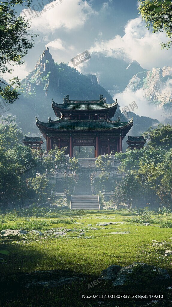 宫殿楼阁仙境仙人大殿