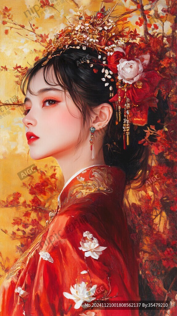 红衣少女设计古风