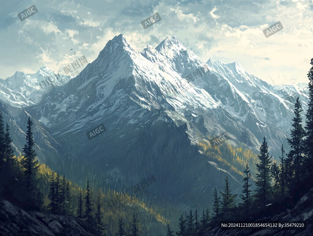 雪山原画