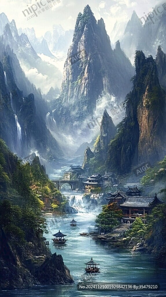 古风山水场景