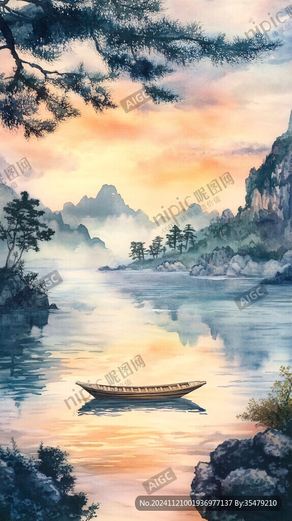 新中式禅意山水船