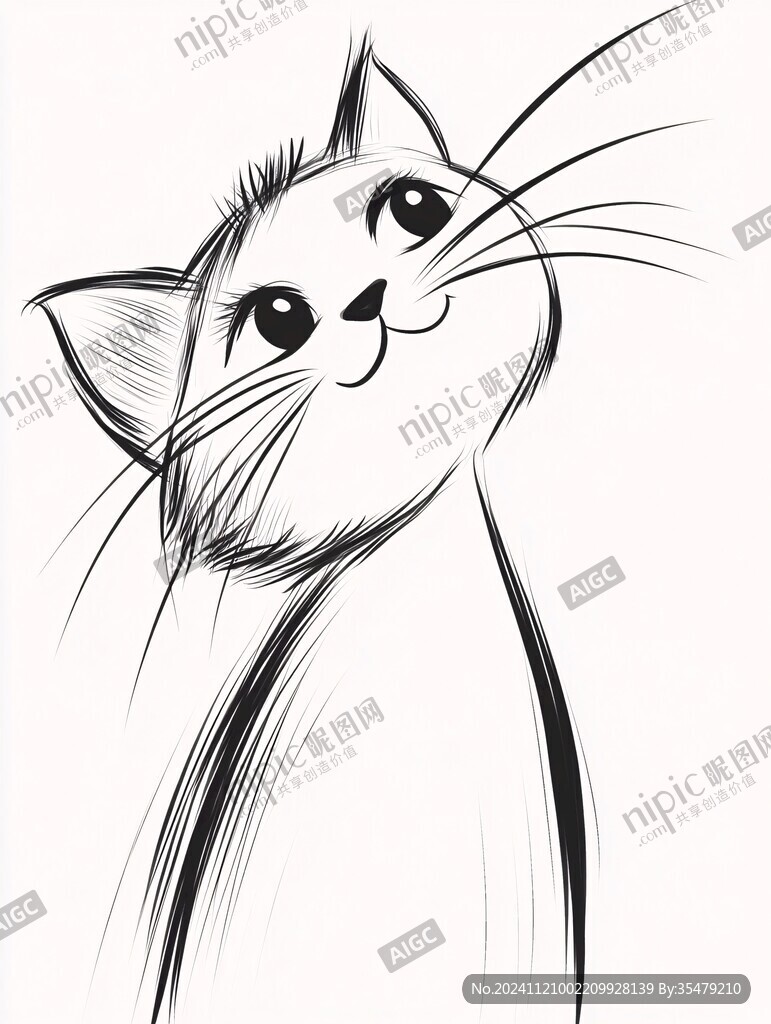 手绘插画宠物猫
