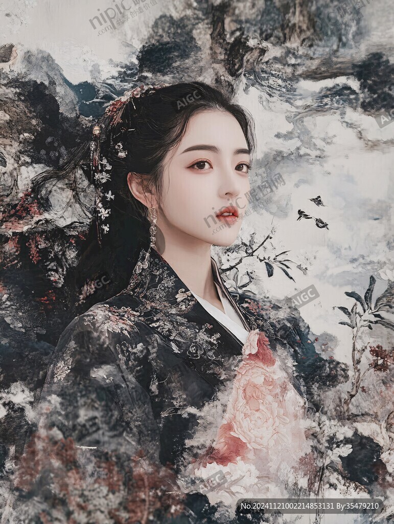 工笔少女