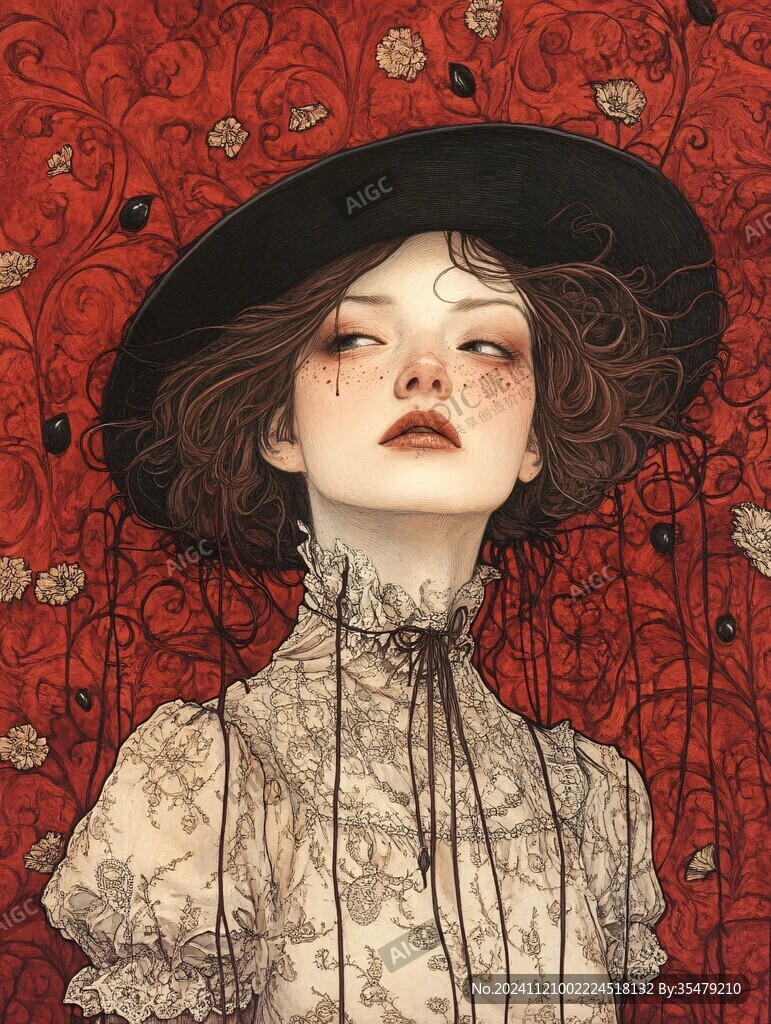 高级感女插画