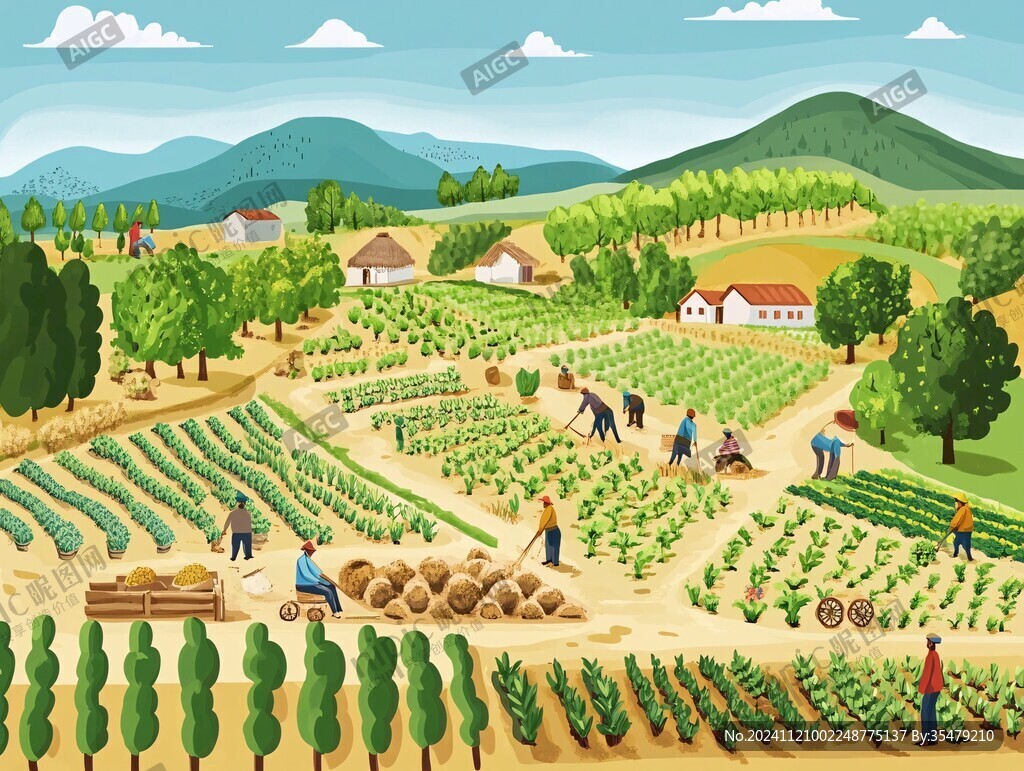 田间农业插画