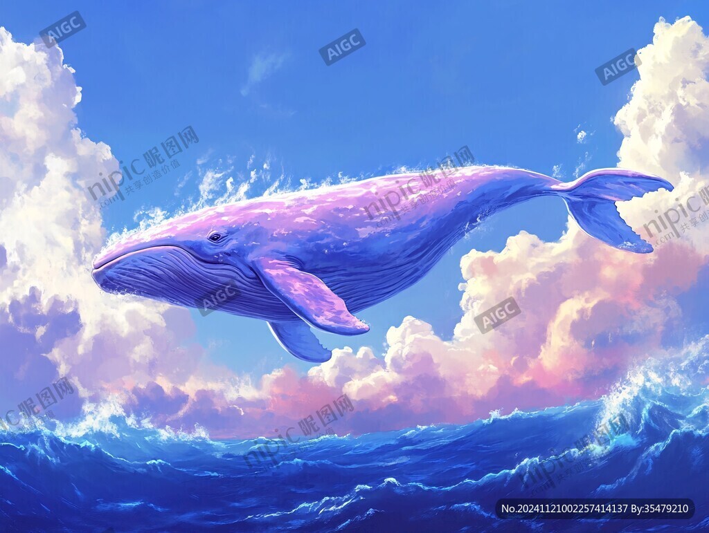 高清手绘鲸鱼