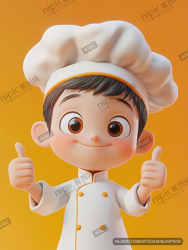 卡通小厨师点赞头像