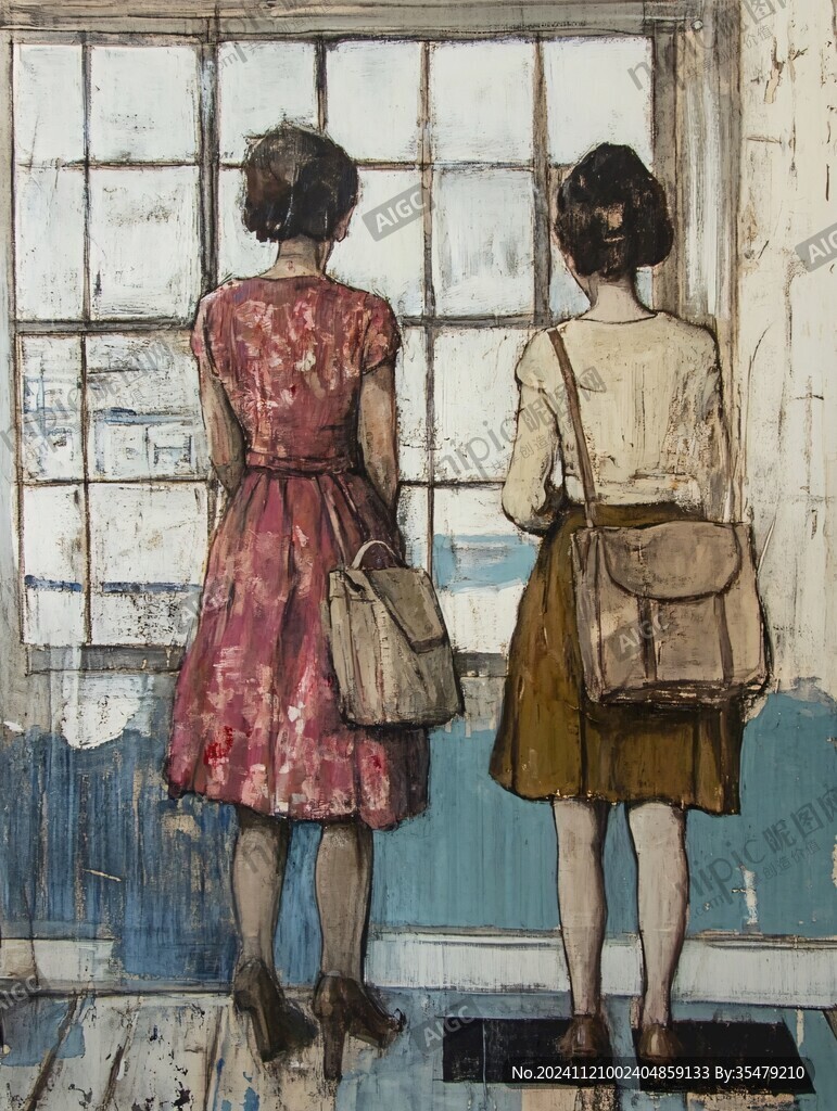 逛画展的女孩