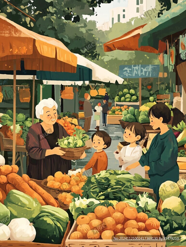 菜市插画